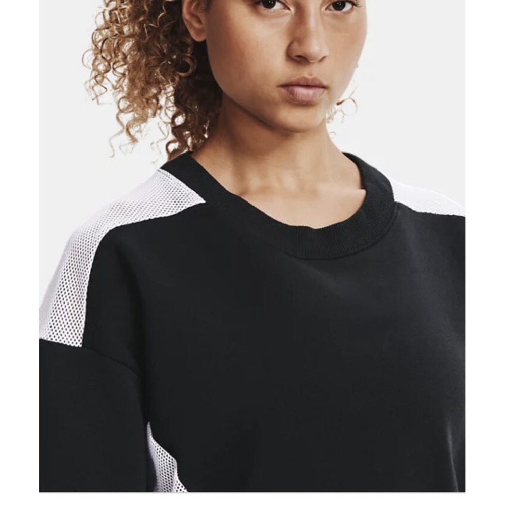 Under Armour Sweatshirt Sz‎ S Pullover Oversized Mesh Details Crew Fleece Sports - Picture 2 of 10